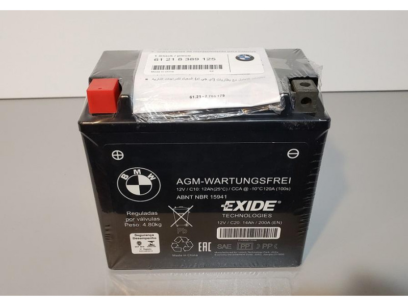 BMW Batterie AGM d'origine (EXIDE LTX14) - R1250GS / R1250GS Adventure - R  Nine T [2020-] - R1300GS