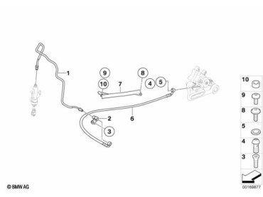 Brake line, rear, without ABS 