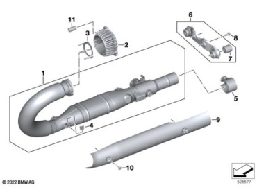 Manifold with front silencer 