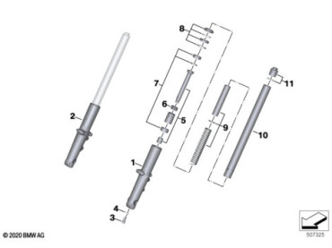 Telescopic fork, single parts 