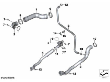 Cooling system coolant hoses 