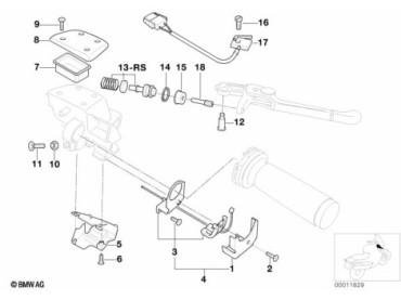 Single parts, handbrake lever 