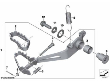 Footbrake lever, adjustable 