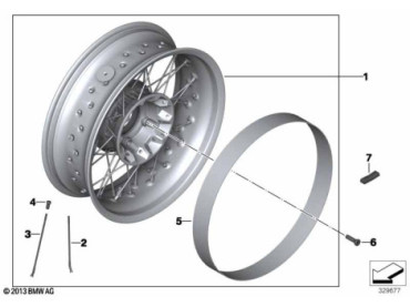 Spoke wheel, rear 